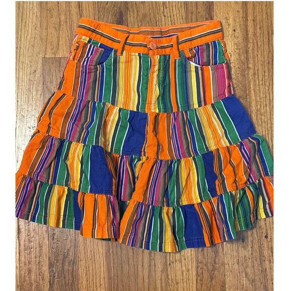 Girls Children's Place Corduroy Bright Mult Color Adjustable Waist Skirt Size 8 - Picture 1 of 4